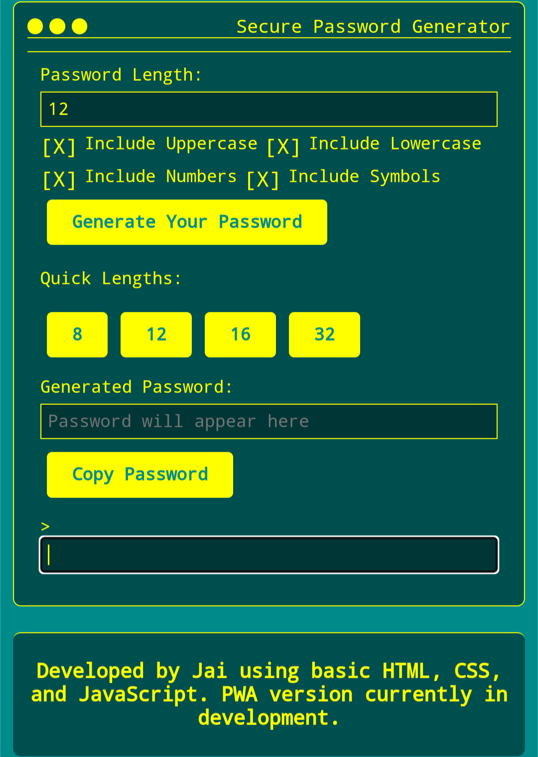Password Generator Screenshot