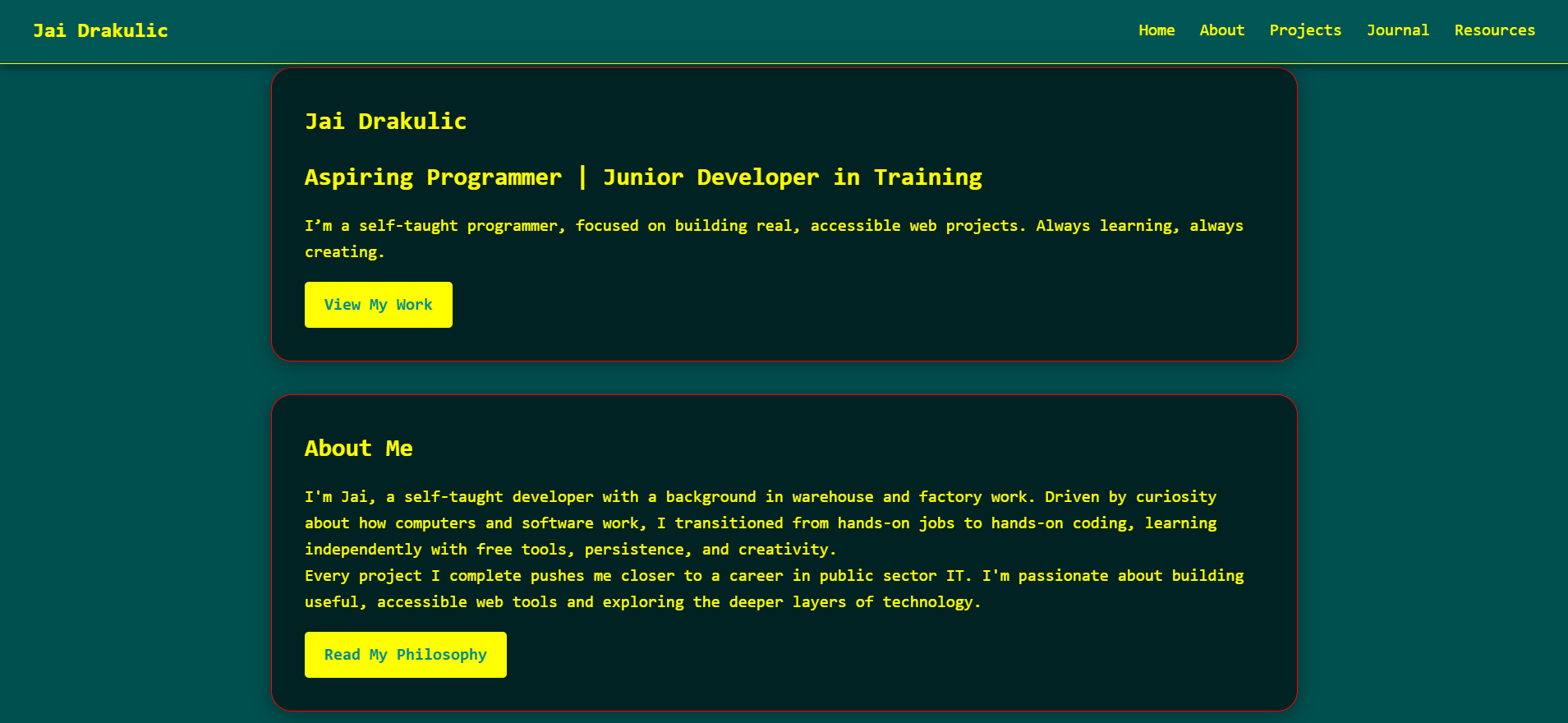 Portfolio Website Screenshot